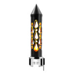 Thread-On Brooklyn Style Spike Gearshift Knob With LED 13/15/18 Speed Adapter-Matte Black/Amber LED - Image 3