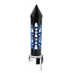 Thread-On Brooklyn Style Spike Gearshift Knob With LED 13/15/18 Speed Adapter-Matte Black/Blue LED 71203