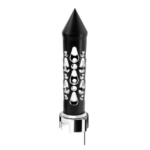 Thread-On Brooklyn Style Spike Gearshift Knob With LED 13/15/18 Speed Adapter-Matte Black/White LED 71204