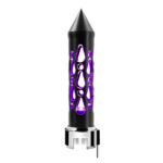 Thread-On Brooklyn Style Spike Gearshift Knob With LED 13/15/18 Speed Adapter-Matte Black/Purple LED - Image 3