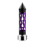 Thread-On Brooklyn Style Spike Gearshift Knob With LED 13/15/18 Speed Adapter-Matte Black/Purple LED - Image 5