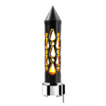 Thread-On Brooklyn Style Spike Gearshift Knob With LED 9/10 Speed Adapter-Matte Black/Amber LED - Image 3