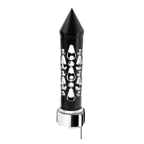 Thread-On Brooklyn Style Spike Gearshift Knob With LED 9/10 Speed Adapter-Matte Black/White LED 71210