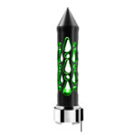 Thread-On Brooklyn Style Spike Gearshift Knob With LED 9/10 Speed Adapter-Matte Black/Green LED - Image 3