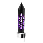 Thread-On Brooklyn Style Spike Gearshift Knob With LED 9/10 Speed Adapter-Matte Black/Purple LED 71212