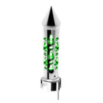 Brooklyn Style Spike Gearshift Knob With LED 13/15/18 Speed Adapter - Chrome/Green LED 71214