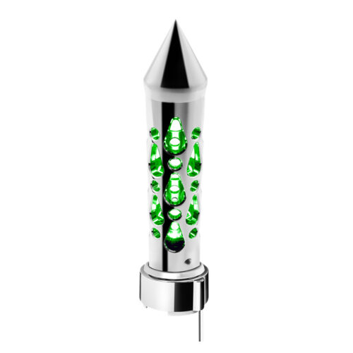 Brooklyn Style Spike Gearshift Knob With LED 9/10 Speed Adapter - Chrome/Green LED 71216