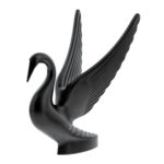 Die-Cast Swan Hood Ornament - Matte Black 72016
