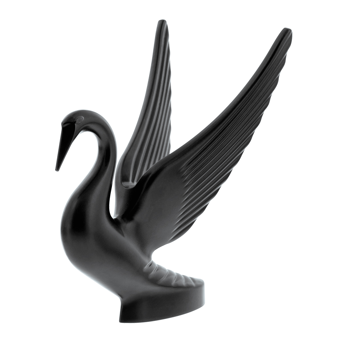 Die-Cast Swan Hood Ornament - Matte Black 72016
