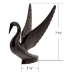 Die-Cast Swan Hood Ornament - Matte Black - Image 7