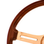 18" Rose Gold 4 Spoke Steering Wheel With Horn Button & Bezel-Wood Grain - Image 3