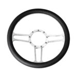 14" Chrome Aluminum 3-Spoke Style 9-Screw Mount "Competition Series" Steering Wheel 88296