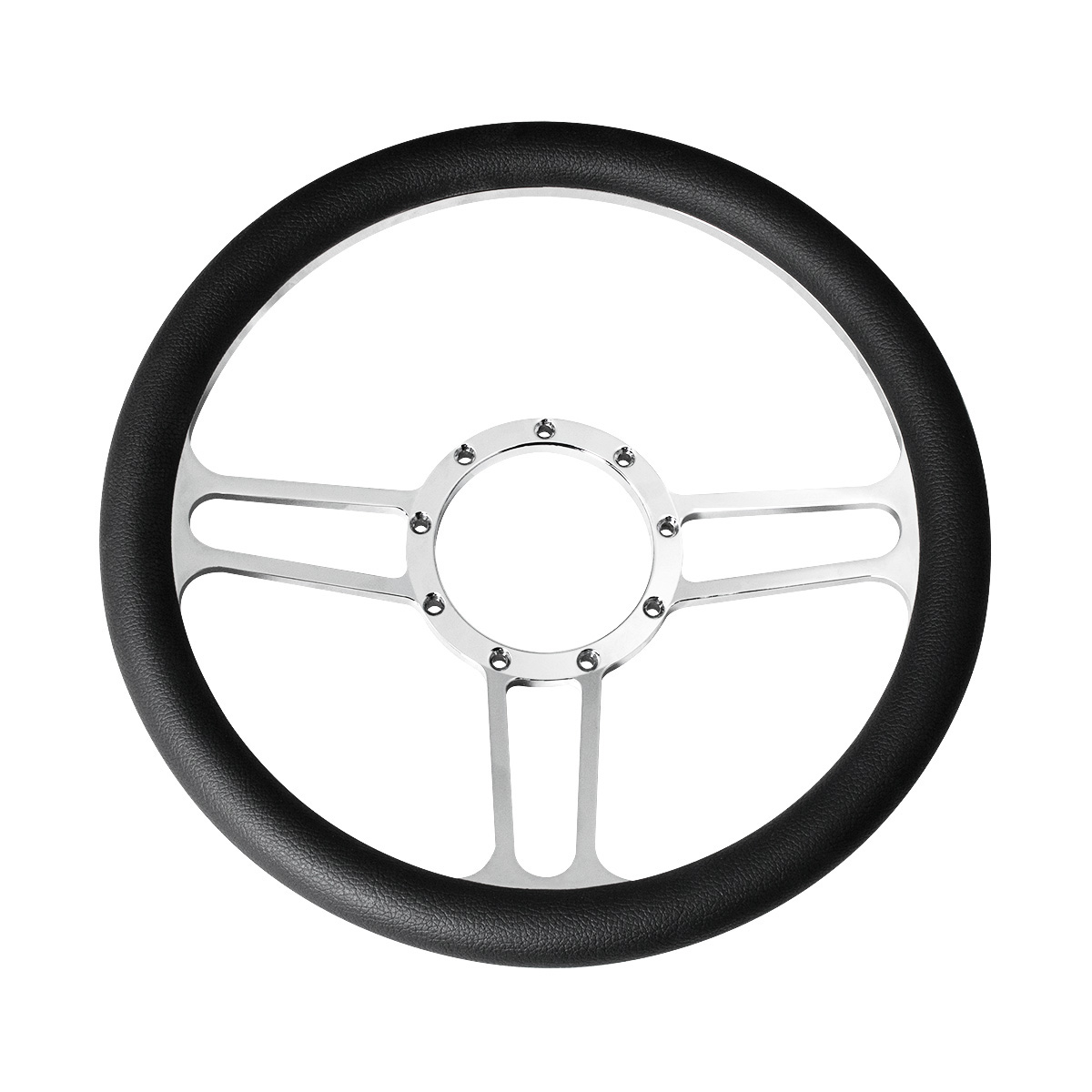 14" Chrome Aluminum 3-Spoke Style 9-Screw Mount "Competition Series" Steering Wheel 88296