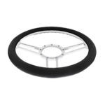 14" Chrome Aluminum 3-Spoke Style 9-Screw Mount "Competition Series" Steering Wheel - Image 2