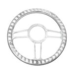 14" Chrome Aluminum 3-Spoke Style 9-Screw Mount "Competition Series" Steering Wheel - Image 3