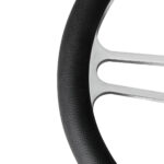 14" Chrome Aluminum 3-Spoke Style 9-Screw Mount "Competition Series" Steering Wheel - Image 4