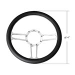 14" Chrome Aluminum 3-Spoke Style 9-Screw Mount "Competition Series" Steering Wheel - Image 5
