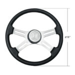 18" Polyurethane Rim 4 Spoke Steering Wheel With Horn Bezel - Image 5