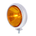 6V Vintage Chrome Fog Light, Amber Lens - Image 3
