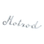 Chrome Hotrod Script Emblem With Mounting Studs - Image 2